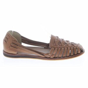 Excellent Condition NISOLO Brown Leather Woven Huarache Flats - Women
